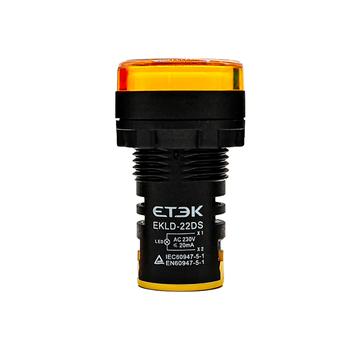 Лампа сигнальная, желтая, 220VAC, светодиодная, EKLD-22DS-Y-220