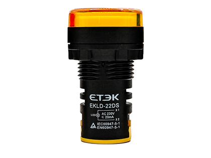 Лампа сигнальная, желтая, 220VAC, светодиодная, EKLD-22DS-Y-220